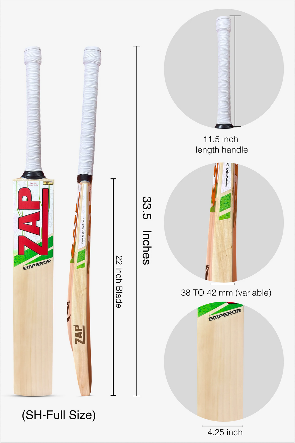 ZAP Classic Emperor English Willow Bat
