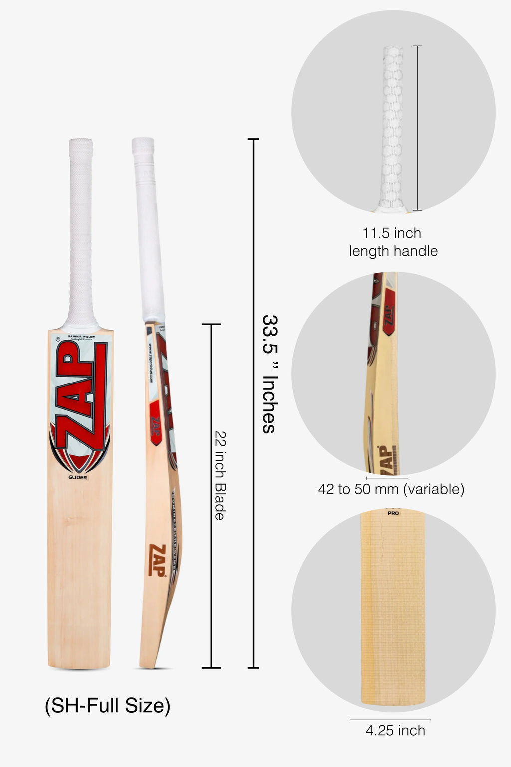 ZAP Glider Kashmir Willow Bat