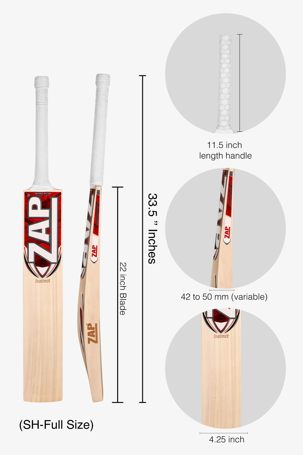 ZAP Instinct Kashmir Willow Bat